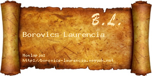 Borovics Laurencia névjegykártya